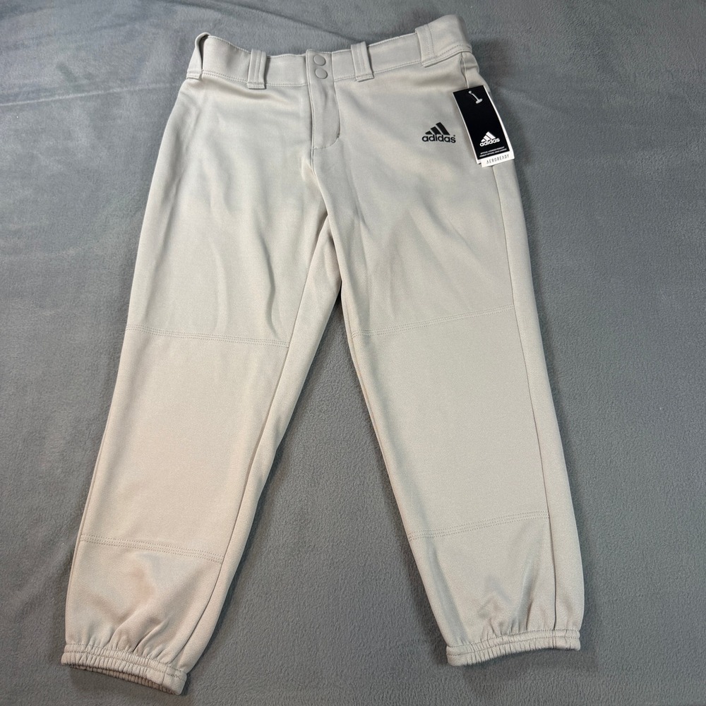Adidas Womens Softball Belted Pant Grey Aeroready Classic Fit WBA12009 Small NWT